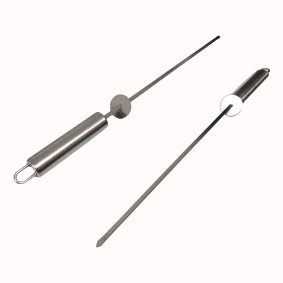 Stainless Steel Rotating BBQ Skewers Grill Tool Kabob Loop Set Of 3 Tailgate - Picture 5 of 14